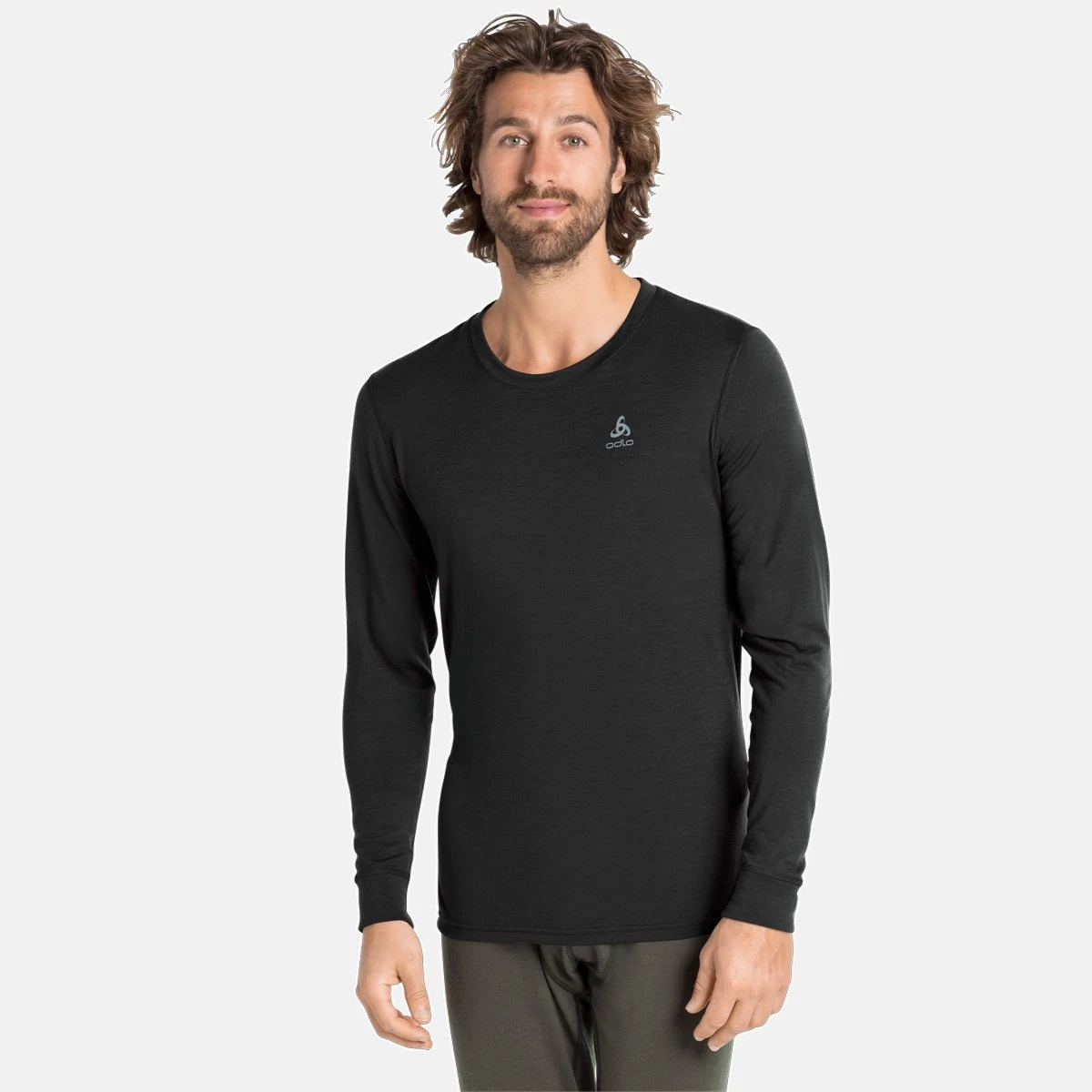 Odlo M Suw Crew L_S Merino Odlo M Suw Crew L_S Merino -Duijvestein Winkel 110812 15001 Model Front Crop